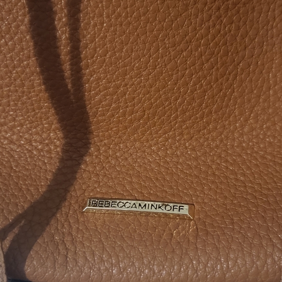 Rebecca Minkoff Purse 10 x 6 Micro Moto Satchel Camel Leather Fringe Crossbody - Picture 5 of 11